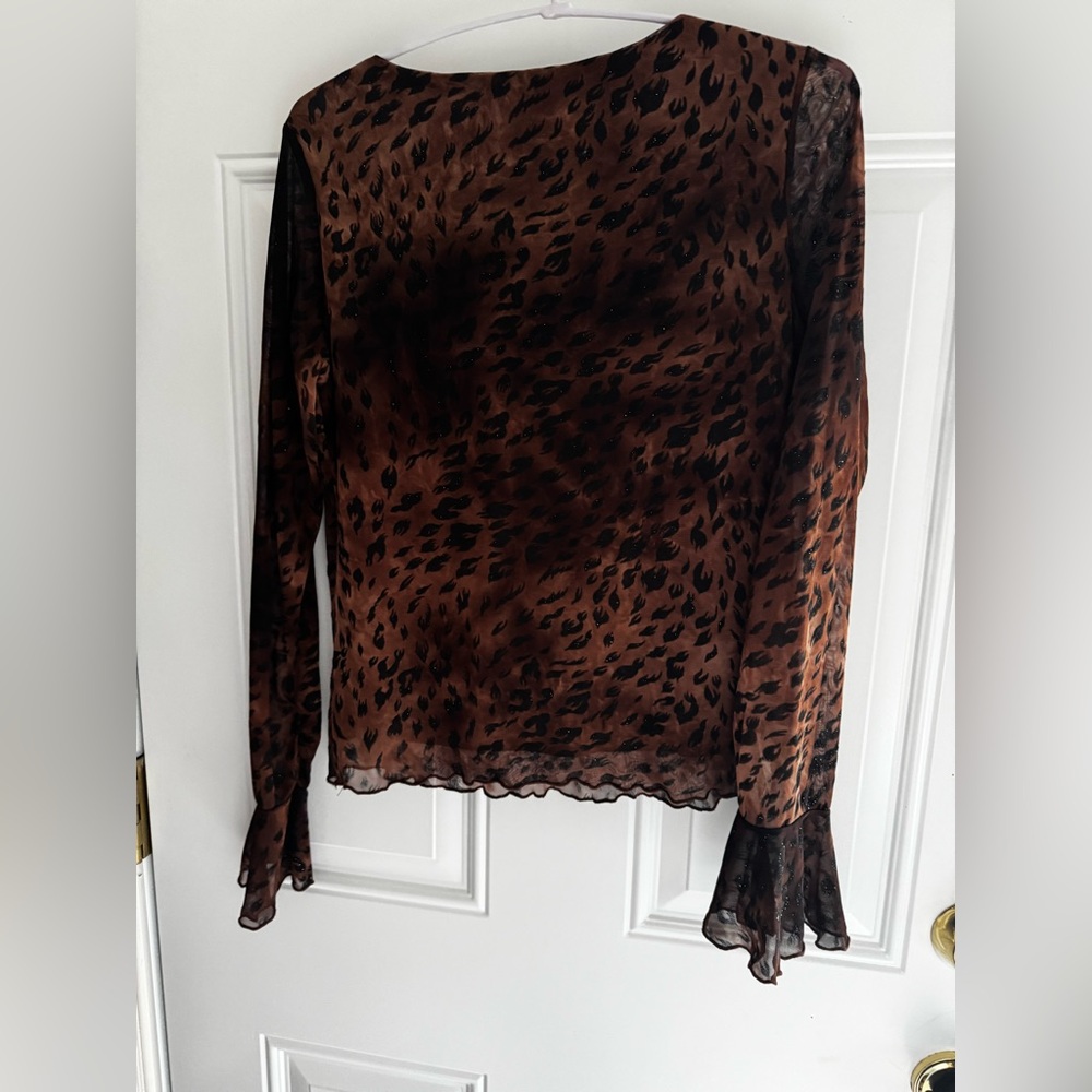 Leopard Print Sheer Top - Picture 4 of 5